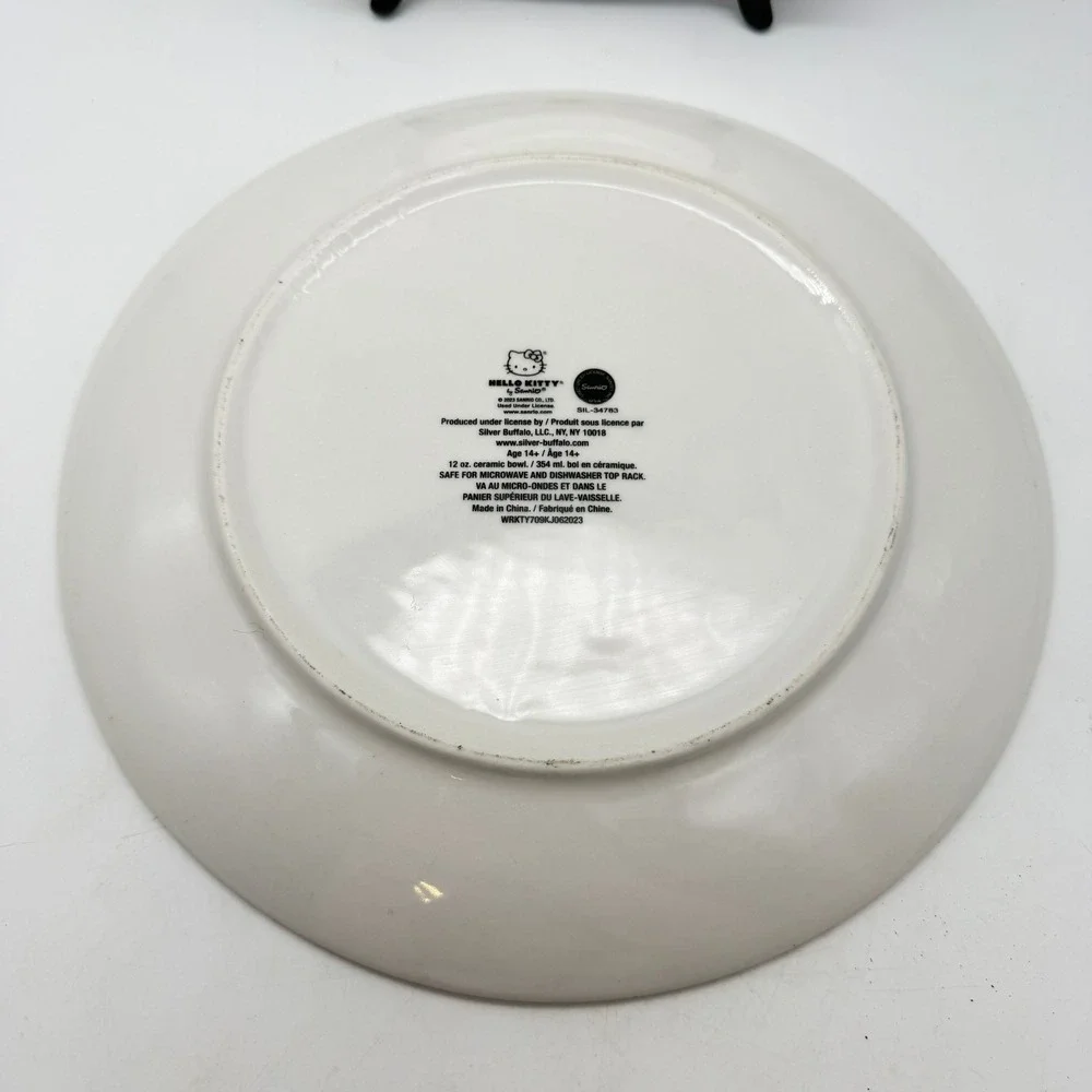 Hello Kitty Christmas Ceramic dinner Plates Silver Buffalo Sanrio Holiday 10.5